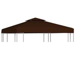 vidaXL Pavillon-Dachplane mit Kaminabzug 310 g/m² 3x3 m Braun 