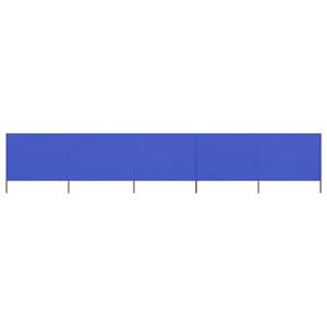 VidaXL Windscherm 5-panelen 600x80 cm stof azuurblauw