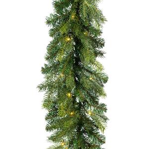 Weihnachtskranz 370 Zweige mit LED-Dekoration 275 cm