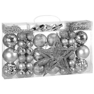 Casaria Christbaumschmuck Silber 66-tlg.