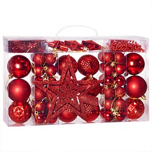 Casaria Christbaumschmuck Rot 66-tlg.