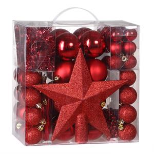 Casaria Kerstballen Rood 77-delig