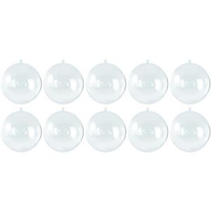 50x Transparante hobby/DIY kerstballen 5 cm -