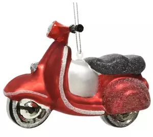 Decoris RODE SCOOTER | GLAZEN KERSTBAL