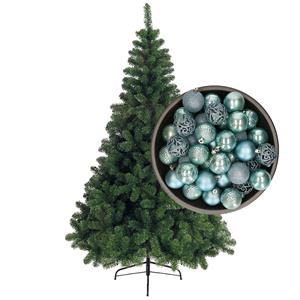 Bellatio kunst kerstboom 120 cm met kerstballen ijsblauw -