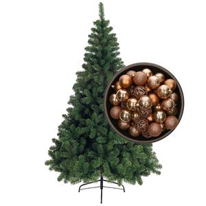 Bellatio kunst kerstboom 150 cm met kerstballen camel bruin -