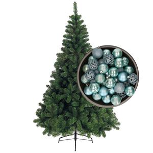 Bellatio kunst kerstboom 150 cm met kerstballen ijsblauw -