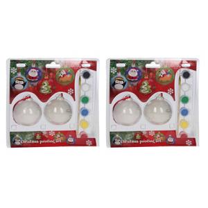 2x stuks DIY Kerstballen maken sets -