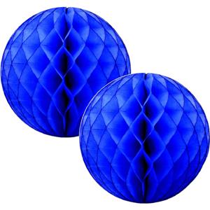 4x Papieren kerstballen donkerblauw 10 cm kerstversiering -