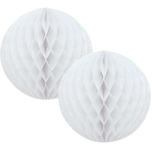 4x Papieren kerstballen wit 10 cm kerstversiering -