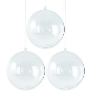 15x Transparante hobby/DIY kerstballen 5 cm -