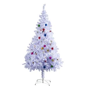 HOMCOM Kerstboom kerstboom kerstboom 150 / 180 cm PVC 680 punten incl. decoratie wit | Aosom Netherlands