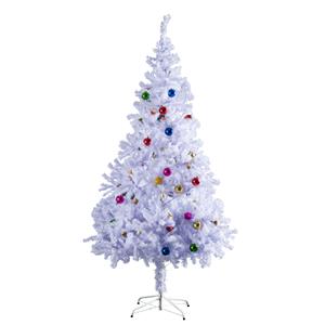 HOMCOM Weihnachtsbaum künstlicher Christbaum Tannenbaum Baum 150cm mit Ständer inkl. Dekor (150cm, weiß/Weihnachtsbaum)