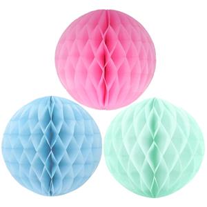 Kerstversiering set van 6x papieren kerstballen 10 cm mintgroen lichtroze en lichtblauw -