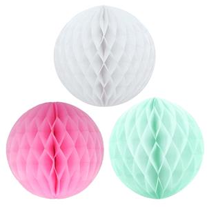 Kerstversiering set van 6x papieren kerstballen 10 cm mintgroen lichtroze en wit -