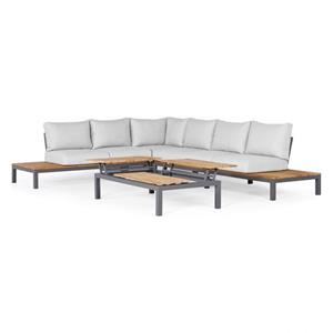 SUNS Loungeset Memphis 4-Delig MRG-Teak-Soft Grey Mixed Weave