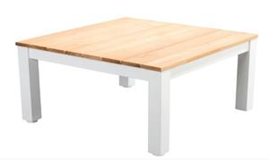 Yoi Midori coffee table 75x75cm. alu white/teak