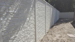 Betonzaun Rusticastone grau einseitig 200x200cm - Intergard