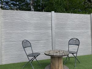 Betonzaun Bamboostone grau einseitig 200x200cm - Intergard