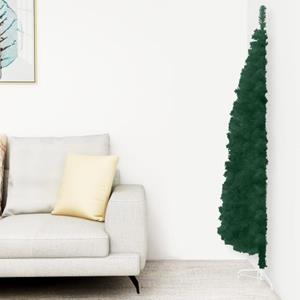 vidaxl Kunstkerstboom half met standaard smal 120 cm groen