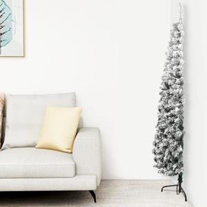 vidaxl Kunstkerstboom half met sneeuw smal 120 cm