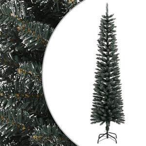 vidaXL Kunstkerstboom met standaard smal 210 cm PVC groen