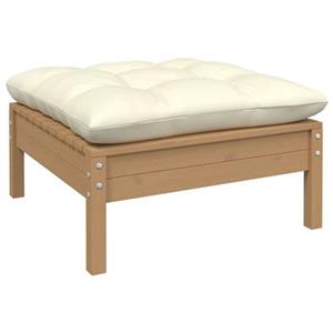 vidaXL Gartenhocker mit Creme Kissen Honigbraun Massivholz Kiefer 