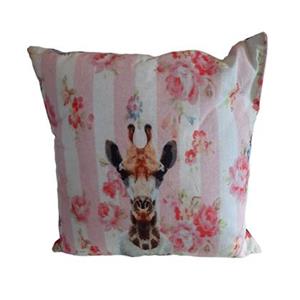 FURNILUX Set van 2 Sierkussens-45x45 cm -Giraf - Roze