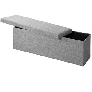 Casaria Sitzbank Grau 115x38x38cm mit Stauraum faltbar