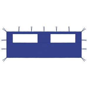 Prieelzijwand met ramen 6x2 m blauw