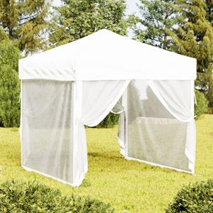 VidaXL Partytent inklapbaar met zijwanden 2x2 m wit