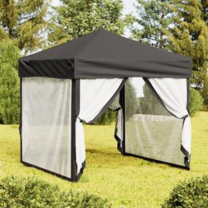 VidaXL Partytent inklapbaar met zijwanden 2x2 m antracietkleurig