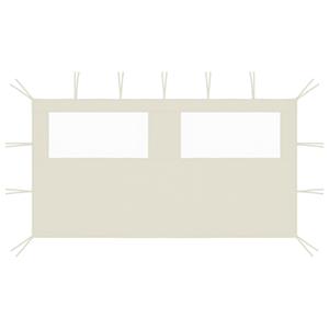 VidaXL Prieelzijwand met ramen 4x2 m crèmekleurig