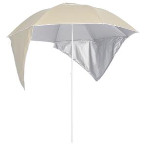 VidaXL Strandparasol met zijwanden 215 cm zandkleurig