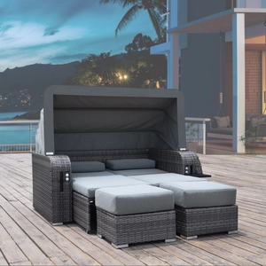 Home Deluxe Strandstoel met ligfunctie HOLBY - grijs