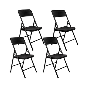Amanka 4 Klappstühle bis 150kg - 50x46x83,5 Balkonstuhl - Gartenstuhl in Rattan-Optik