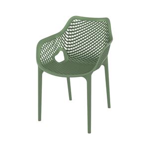 Industrielemeubelshop Tuinstoel Ariane met armleuning olijfgroen