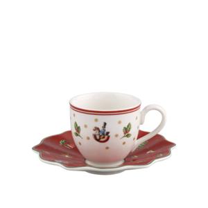 Villeroy & Boch Toy's Delight Espressokop 0.2l wit met schotel rood