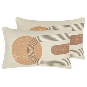 Beliani NASTURTIUM Set van 2 kussens multicolor