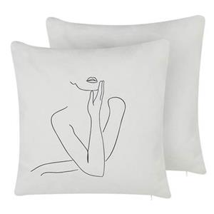 Beliani MEADOWFOAM Set van 2 kussens wit