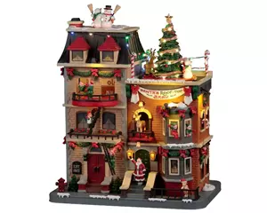 Lemax Santa's Rooftop Bash met 4.5v Adapter  Santa's Wonderland Collection 2022