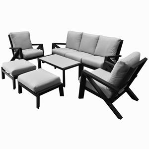 AVH-Outdoor Fortaleza stoel bank loungeset 6 delig antraciet aluminium