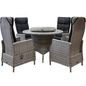 AVH-Outdoor Empoli Riccione dining tuinset 110 cm rond 6-delig wit