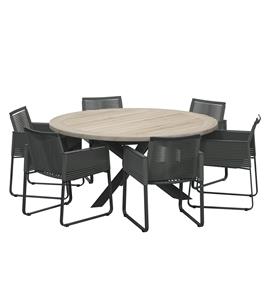 4 Seasons Outdoor Ortea Louvre dining tuinset 160xH75 cm 7 delig 