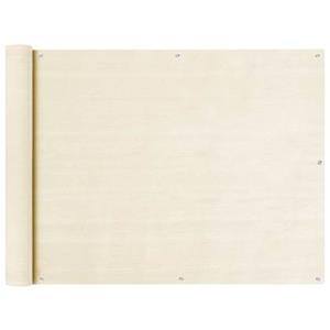 vidaXL Balkonscherm 90x600 cm HDPE crèmekleurig