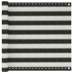 Balkonscherm 90x500 cm HDPE antracietkleurig en wit