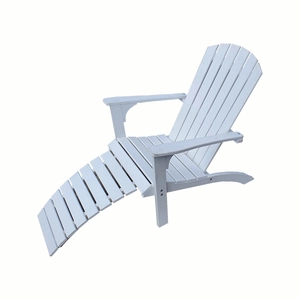 Promadino Deckchair mit Fußablage, weiß lackiert