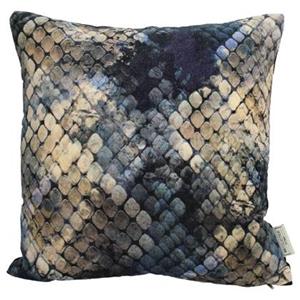 Sfeer voor jou SVJ Home Decorations Slangenhuid Kussen - 45 x 45 cm - Fluweel - Blauw