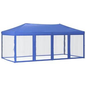 VidaXL Partytent inklapbaar met zijwanden 3x6 m blauw