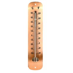 Esschert Design RVS Tuin/buiten thermometer koperkleurig 30 cm -